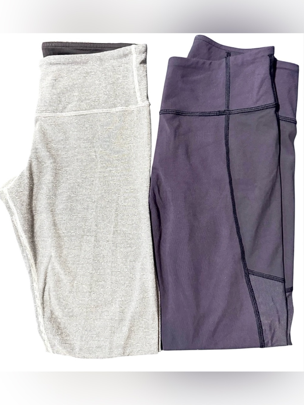 2 pairs of Women Lululemon Crop Wunder, and Train Mesh Leggings